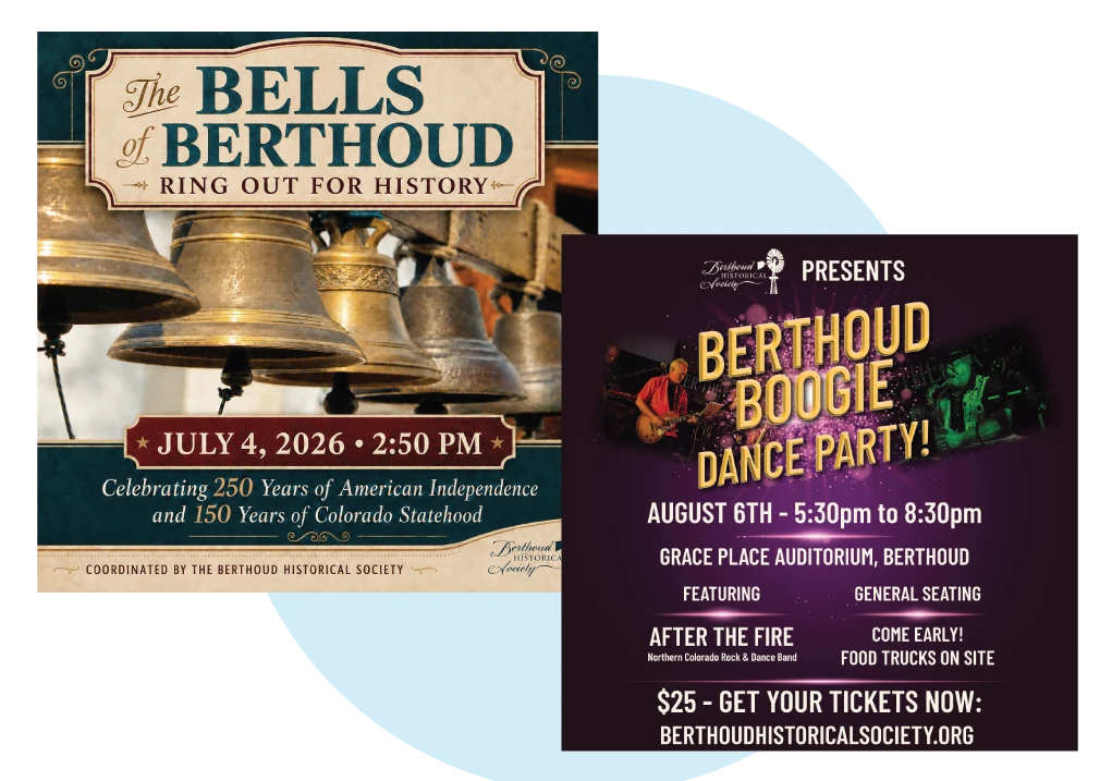 Berthoud Historical Society social media graphics