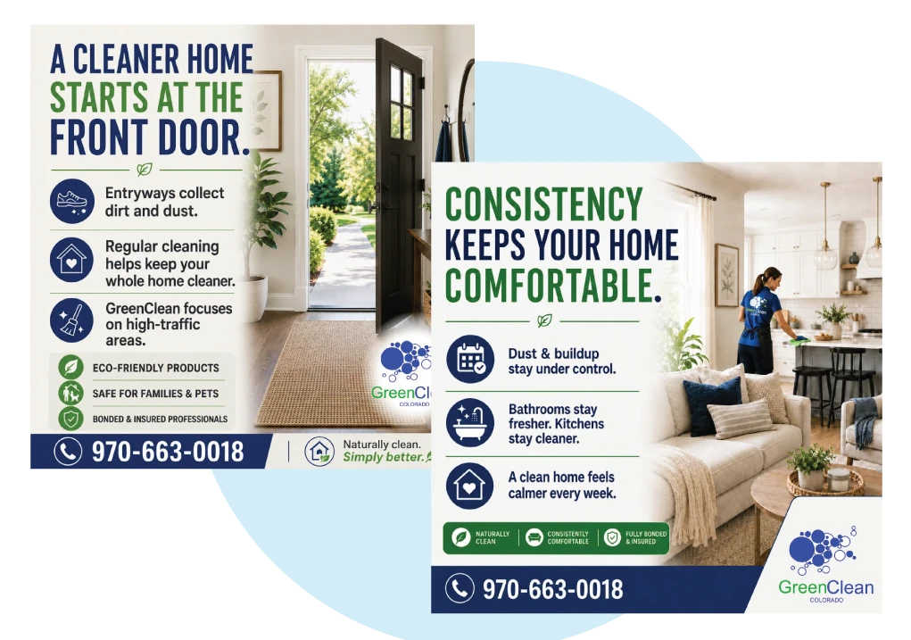 GreenClean Colorado social media graphics