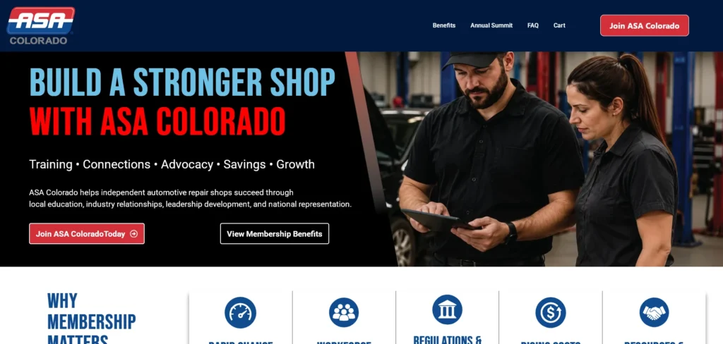 joinasacolorado.com membership website screenshot