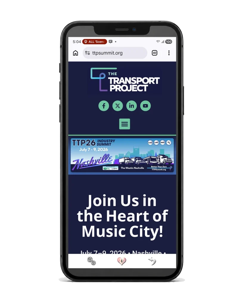 The Transport Project event website on mobile