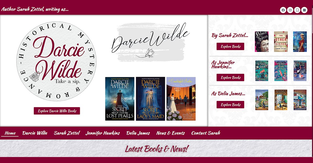 Darcie Wilde author website screenshot