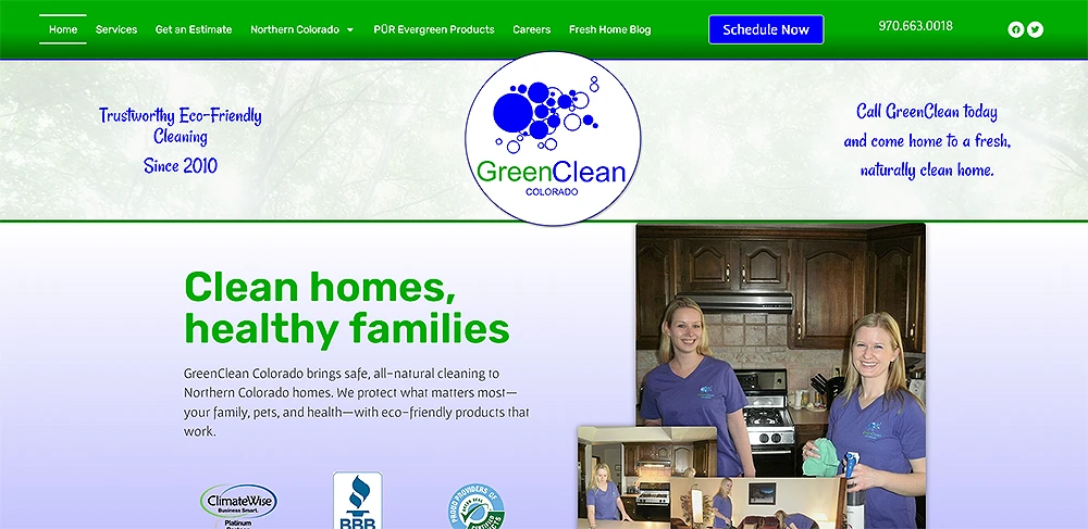GreenClean Colorado website screenshot
