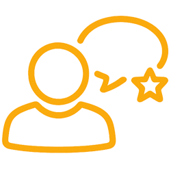 Icon representing media coverage and reviews