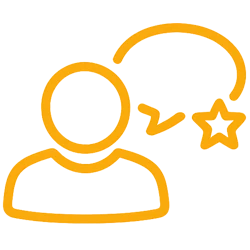 Icon representing media coverage and reviews