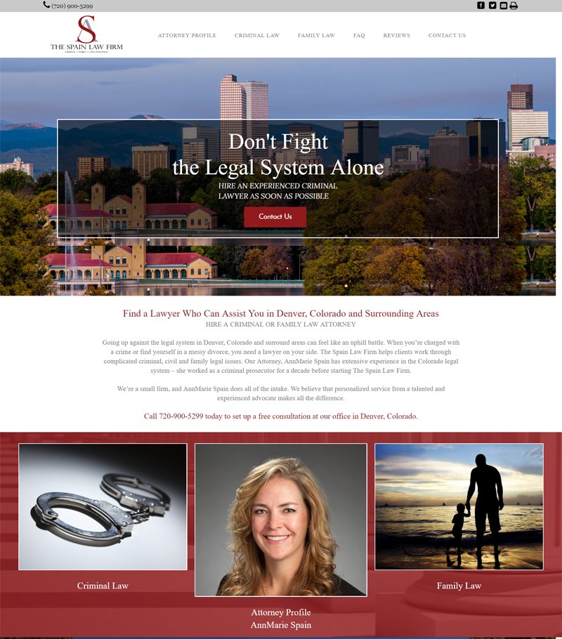 The Spain Law Firm website screenshot