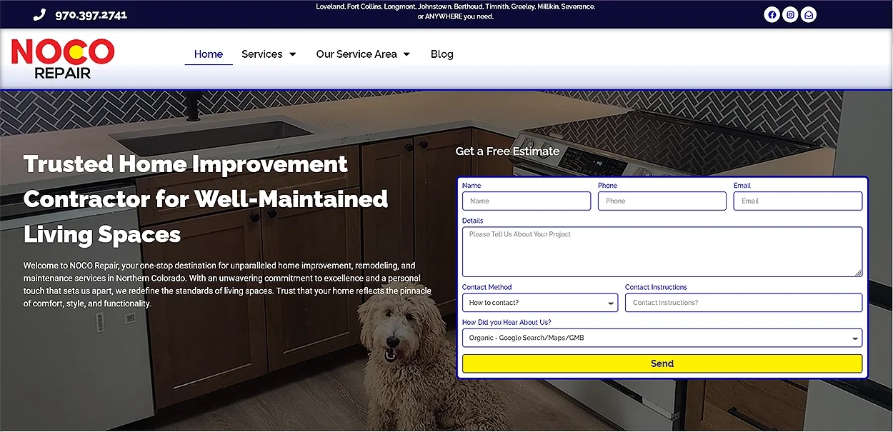NoCo Repair website screenshot