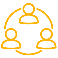 Icon representing staff and team
