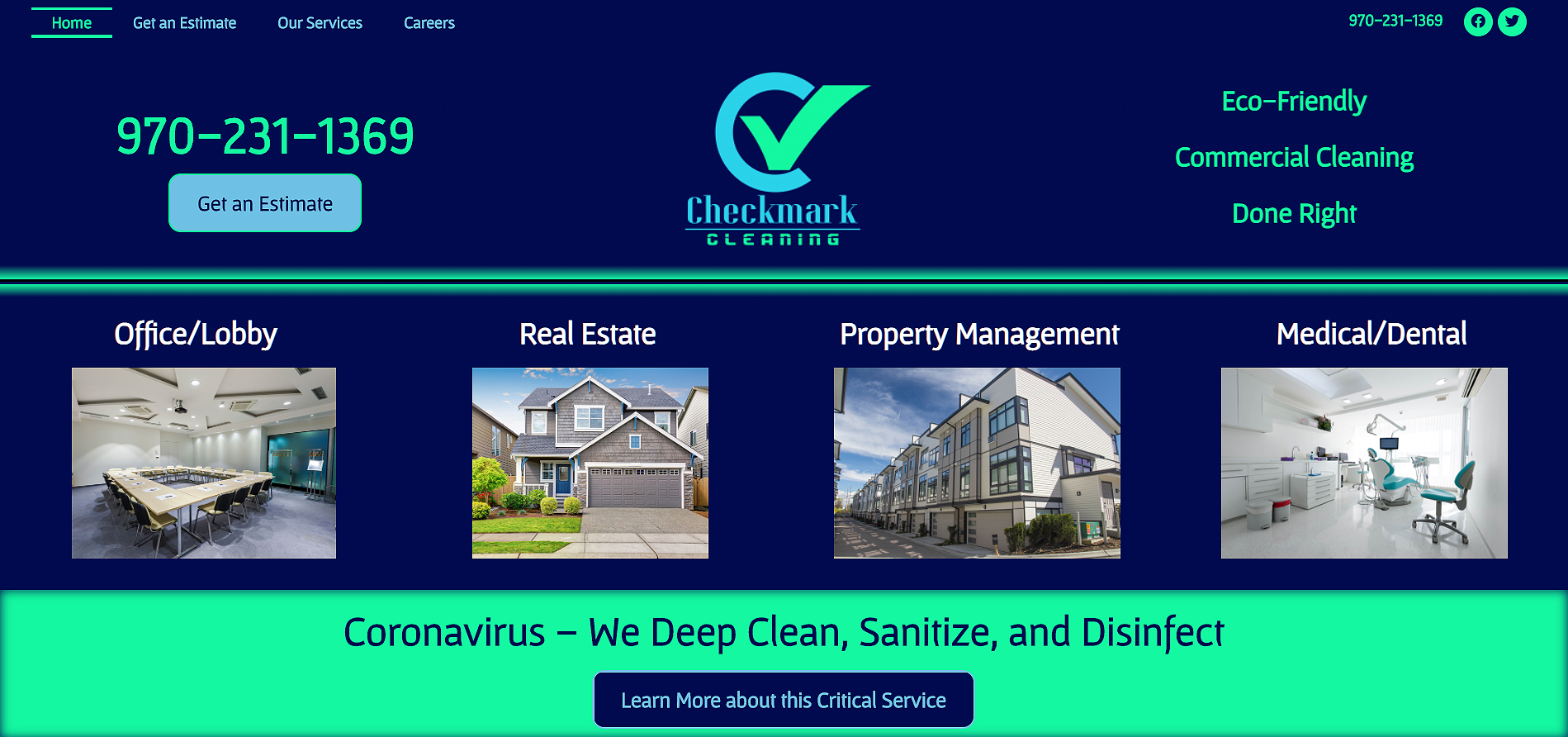 Checkmark Commercial Cleaning website screenshot