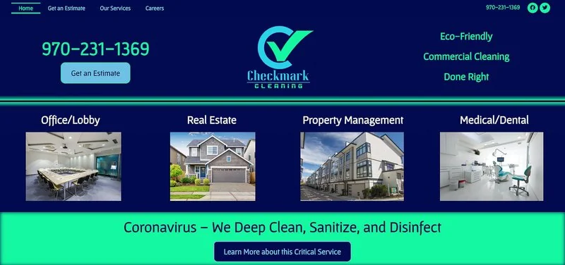 Checkmark Commercial Cleaning website screenshot