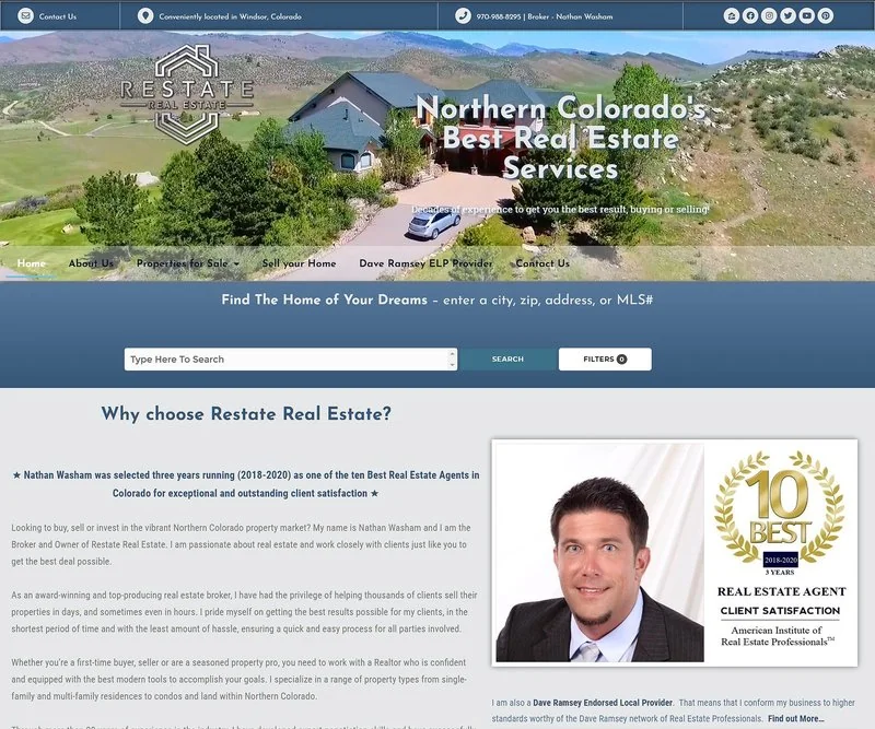 Restate Real Estate website screenshot