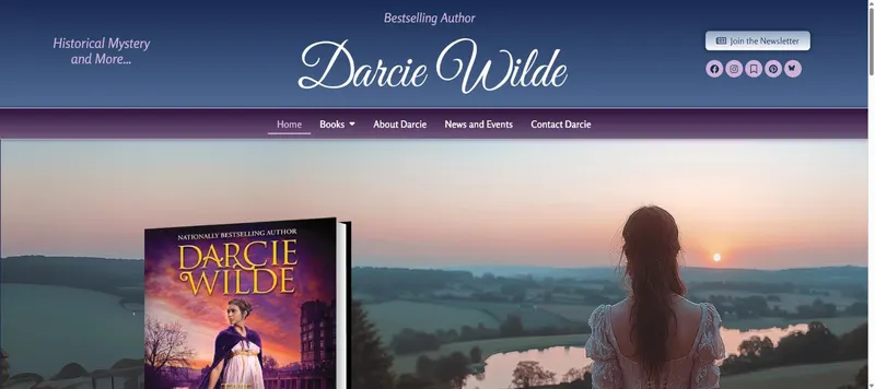 Darcie Wilde author website screenshot